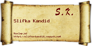 Slifka Kandid névjegykártya